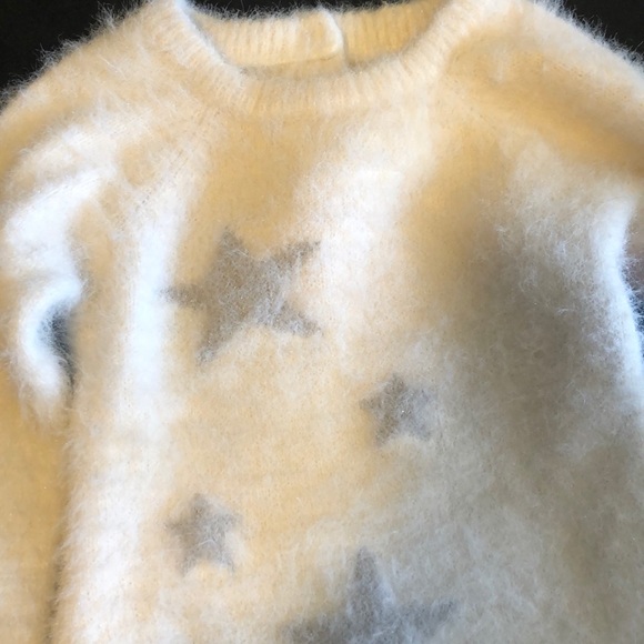 Adorable like new fuzzy winter white star dress - Picture 2 of 9